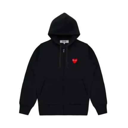 CDG Hoodie Zip Up Single Heart