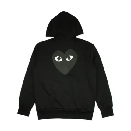 CDG Zip up Hoodie Black-heart