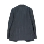 Grey Stripe Curved Pocket Jacket-Back