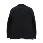 BLACK COTTON STRIPE JACKET-BACK