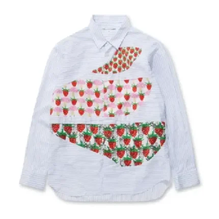 comme des garcons strawberry print shirt