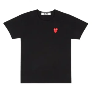 Basic T Shirt Red Family Heart Black