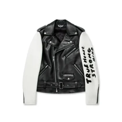 CDG Leather Jacket Black & White