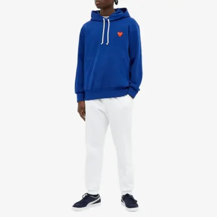 CDG Play Pullover Blue Hoodie front