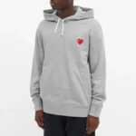 CDG Play Pullover Grey Hoodie