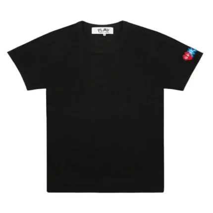 Play Invader T Shirt Red And Blue Sleeve Emblem Black