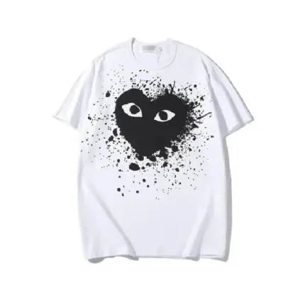 Paint Heart cdg play white t shirt