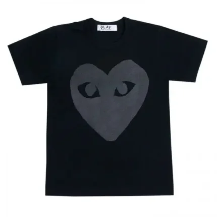 Play Black T Shirt Black Heart Screenprint