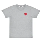 Play Invaders T Shirt Red Emblem-grey