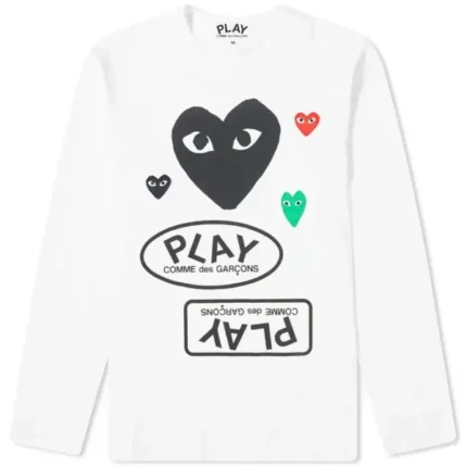 Play Long Sleeve Multi Logo White & Black