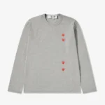 Play Multi Red Heart Longsleeve T-Shirt Grey