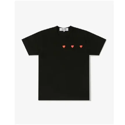 Play Multi Red Heart T Shirt Black