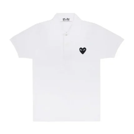 White Play Polo Black Emblem