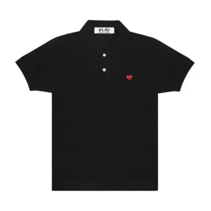 Play Polo Black Shirt Small Red Emblem