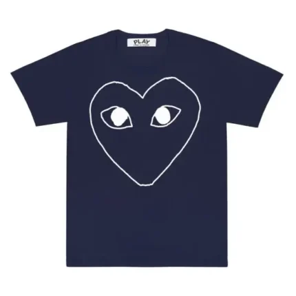 Play T Shirt White Outline Heart