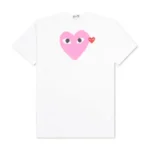 Red Emblem Heart T Shirt White Pink