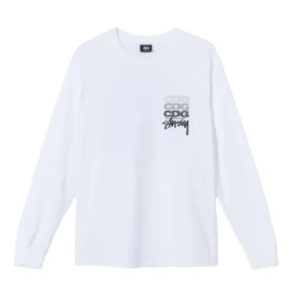 Stussy x CDG Dot LS White Shirt