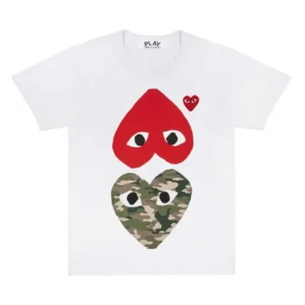 T Shirt With Camo Mirror Hearts