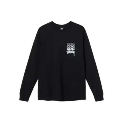 Stussy x CDG Dot LS T shirt Black