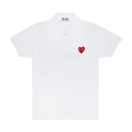 White Play Polo Shirt Red Emblem