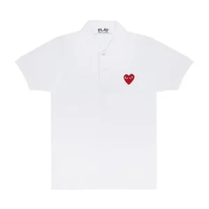 White Play Polo Shirt Red Emblem