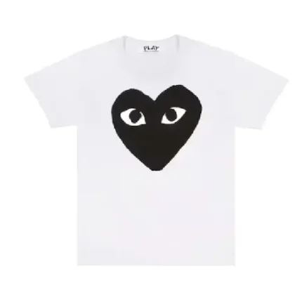 comme des garcons black heart t shirt white