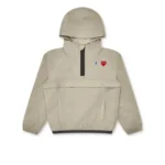 Beige CDG Half Zip Up Kids Jacket