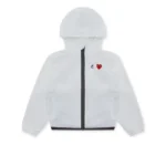 White CDG Play Full Zip Up Jacket